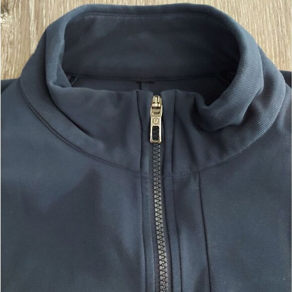 Lululemon Navy Blue Sojourn Zip Pockets Track Jacket Warpstreme Athletic Large - Picture 5 of 11